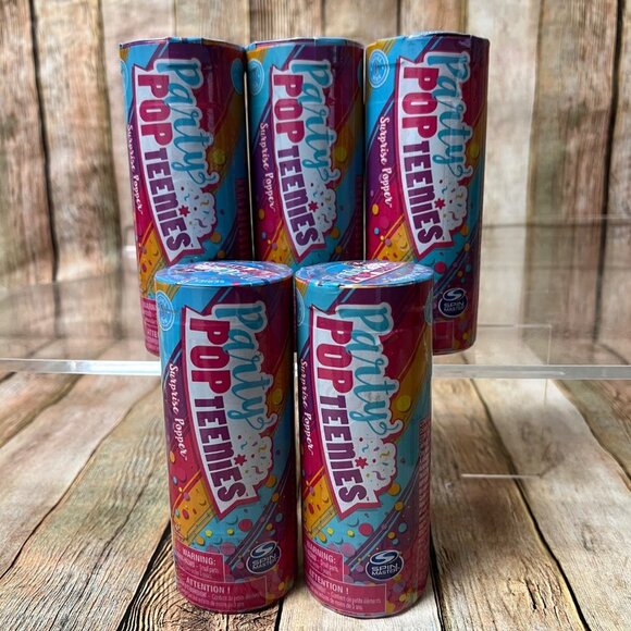SPIN MASTER PARTY POPTEENIES - Lot of 5 Surprise Poppers With Confetti Series 1 - Picture 1 of 3